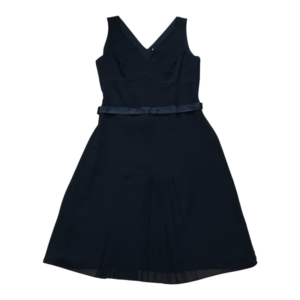 Loft Black Elegant V-Neck Fit & Flare Sleeveless Dress 12